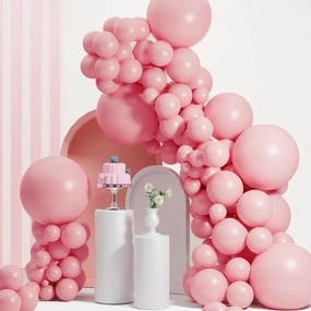 53pcs Double Stuffed Pink Balloons (18/12/10/5 Inch) for Boho Party, Baby Shower, Birthday, Weddings (Baby Pink)