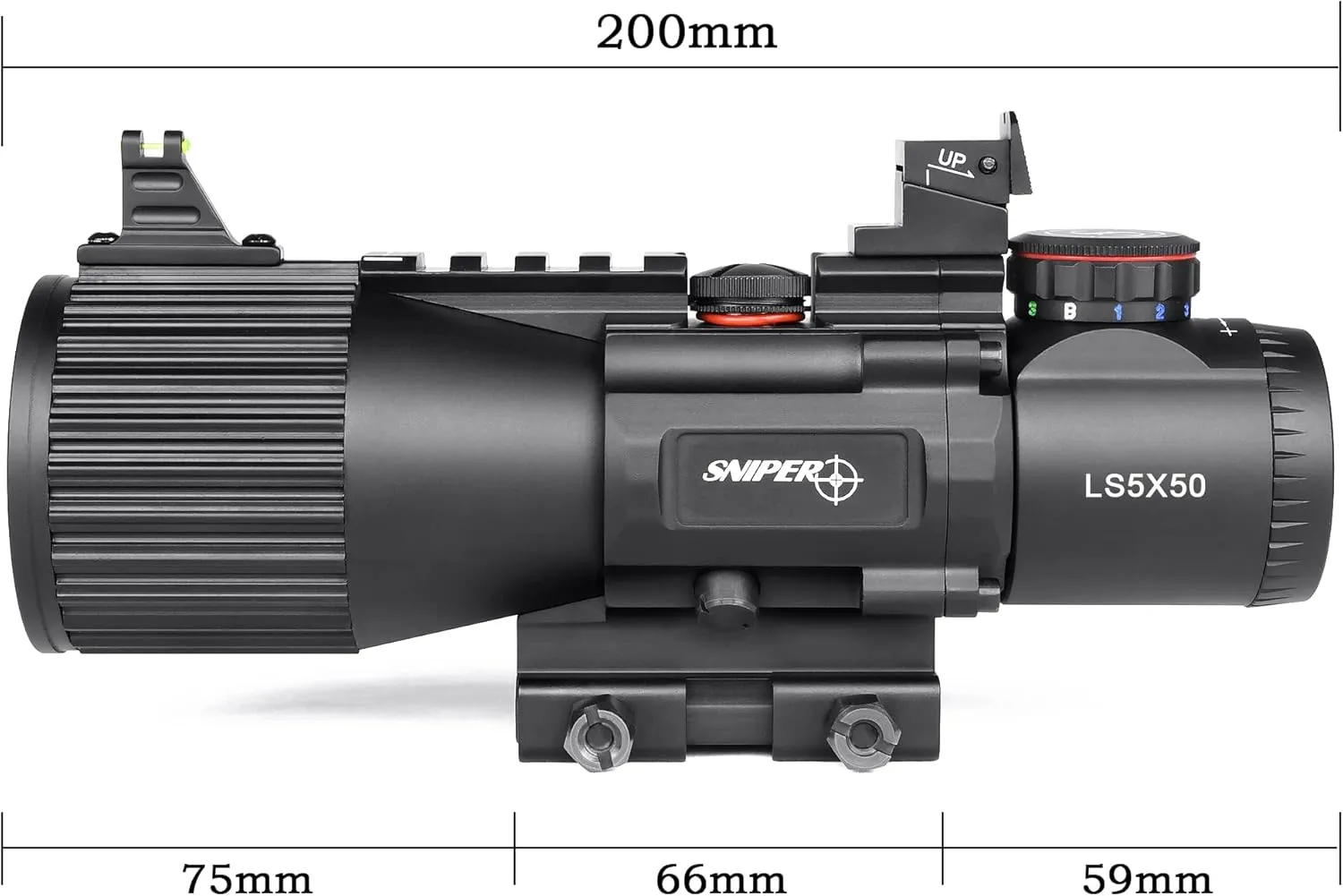 5X50mm Prism Scope GIII LS5X50 Prism Scope with Illuminated Red/Green/Blue Reticle