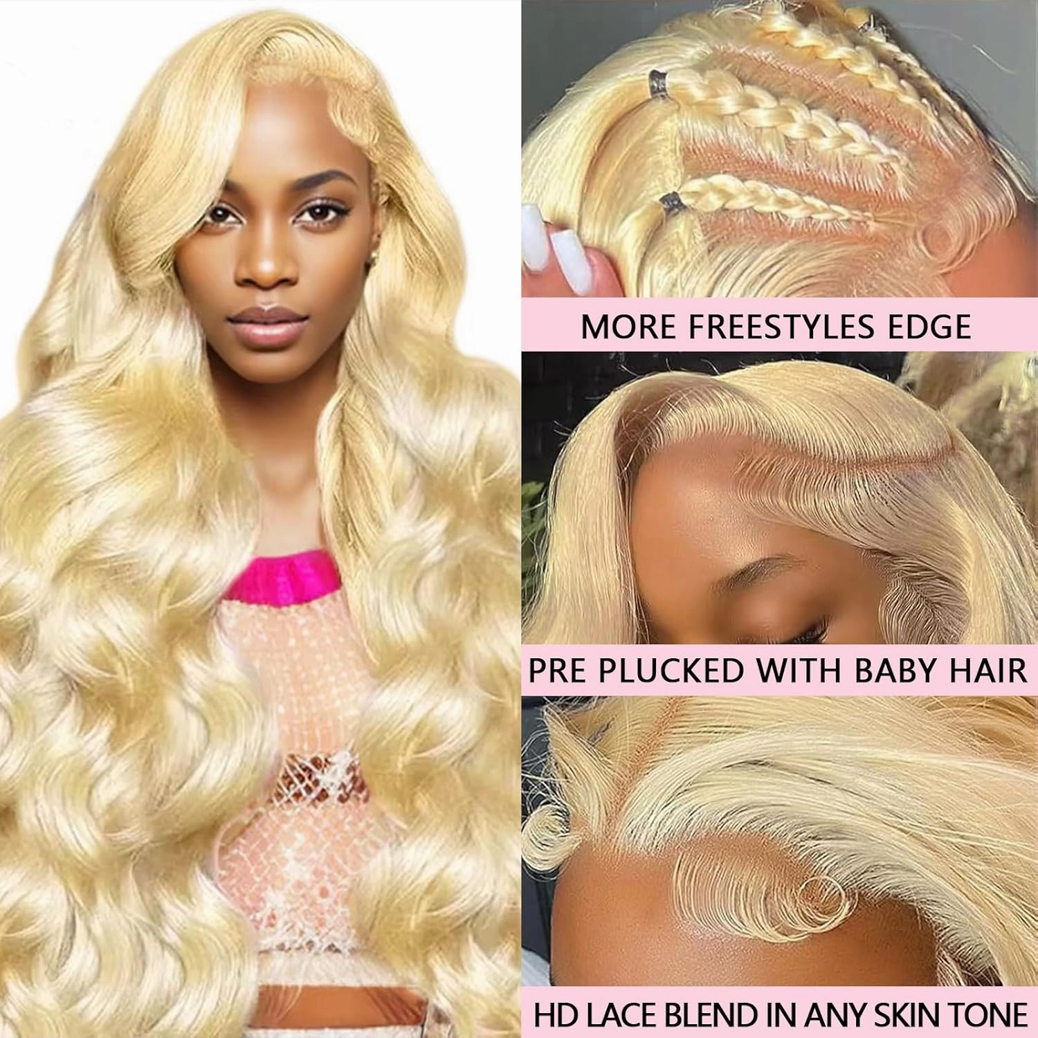 613 Lace Front Wig Human Hair Pre Plucked 200 Density Blonde Wig Human Hair 13x4 Body Wave Lace Front Wigs Human Hair Blonde 613 Human Hair Wig for Women 28 Inch