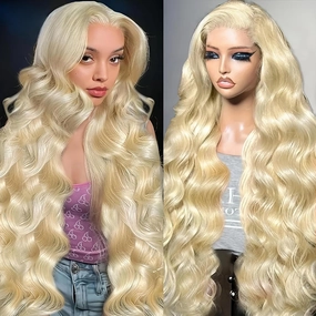613 Lace Front Wig Human Hair Pre Plucked 200 Density Blonde Wig Human Hair 13x4 Body Wave Lace Front Wigs Human Hair Blonde 613 Human Hair Wig for Women 28 Inch