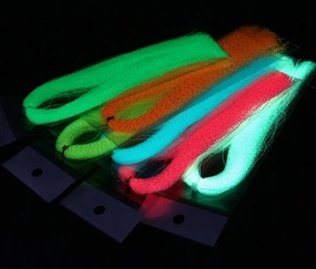 6 Color Glow in The Dark Twisted Holographic Tinsel for Lure Making - Thin Skin, Luminous Crystal Flash Strands