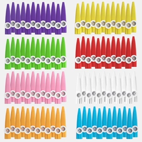 96 Pcs 8 Colors Plastic Kazoos Bulk for Kids, Early Childhood Educational Gifts Party Favors Gifts Prize Classrooms Musical Instrument
