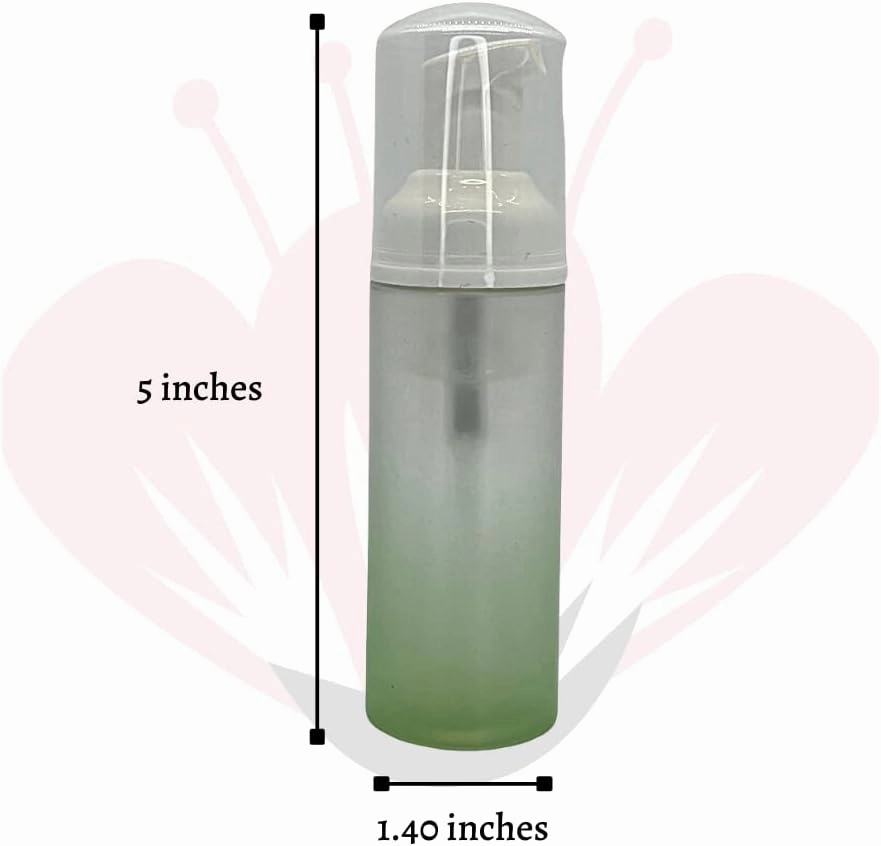 (10 Pieces) 60ml Foaming Pump Bottles Plastic Dispenser | Lash Shampoo, Soap (Ombre Green)