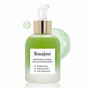 [BONAJOUR] Vegan Natural Green Multi Vitamin Serum for Face - 72% Vitamin, Anti Aging & Brightenging, Remove Dark Spot 1.18 fl. oz