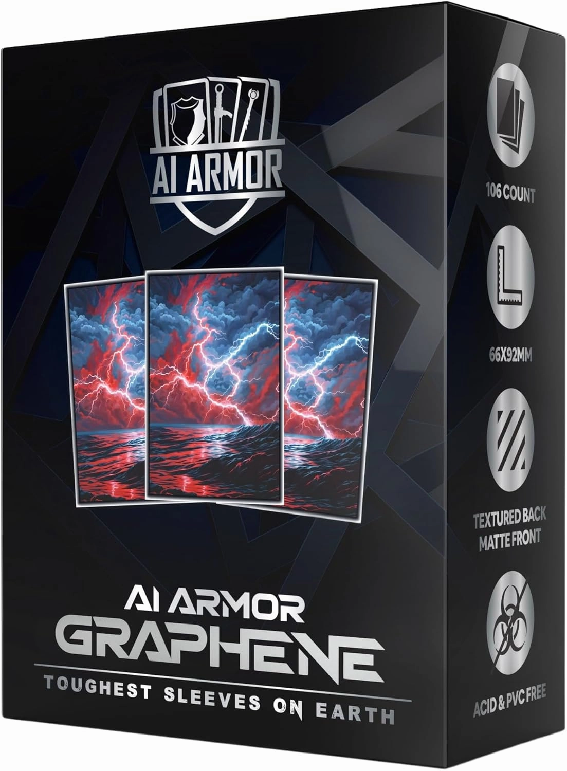 (Red/Blue Storm) - 105ct Textured Matte TCG/MTG Art Sleeves by Ai Armor (Graphene)
