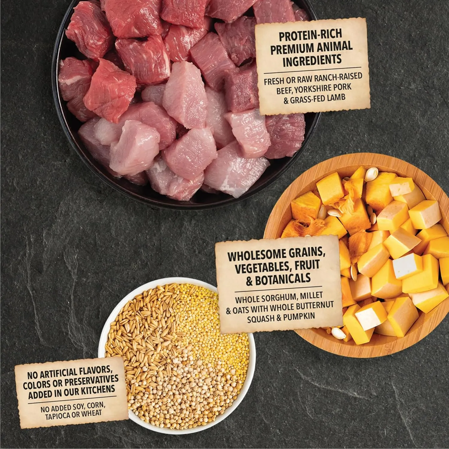 ACANA Wholesome Grains Dry Dog Food, Red Meat and Grains, Gluten Free, Beef, Pork, and Lamb Recipe, 22.5lb