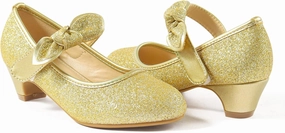 ADAMUMU Little Girls Princess Shoes Glittler Dress Shoes for Gilrs Toddler Girl Heels for Christmas Parties and Holiday Celebrations
