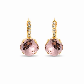 Adare Statement Cushion Cut Crystal Earrings/ Blush Rose