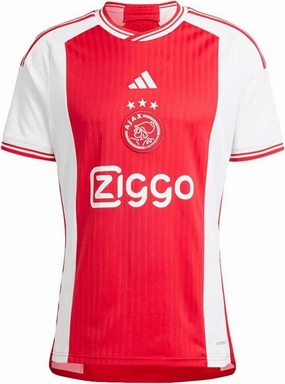adidas Men's Soccer Ajax 23/24 Home Jersey - A Legacy-Inspired Red and White Jersey with Heritage Front and Center (as1, Alpha, l, Regular, Regular)