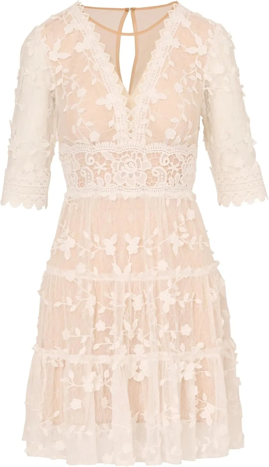 Adrianna Papell Women's Lace Embroidery Dress
