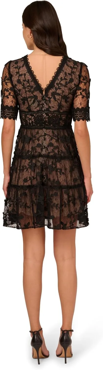 Adrianna Papell Women's Lace Embroidery Dress