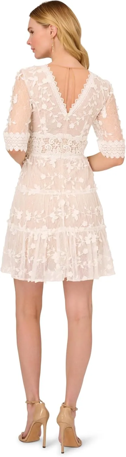 Adrianna Papell Women's Lace Embroidery Dress