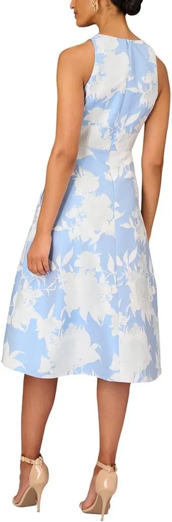 Aidan Mattox Womens Woven Floral Midi Dress