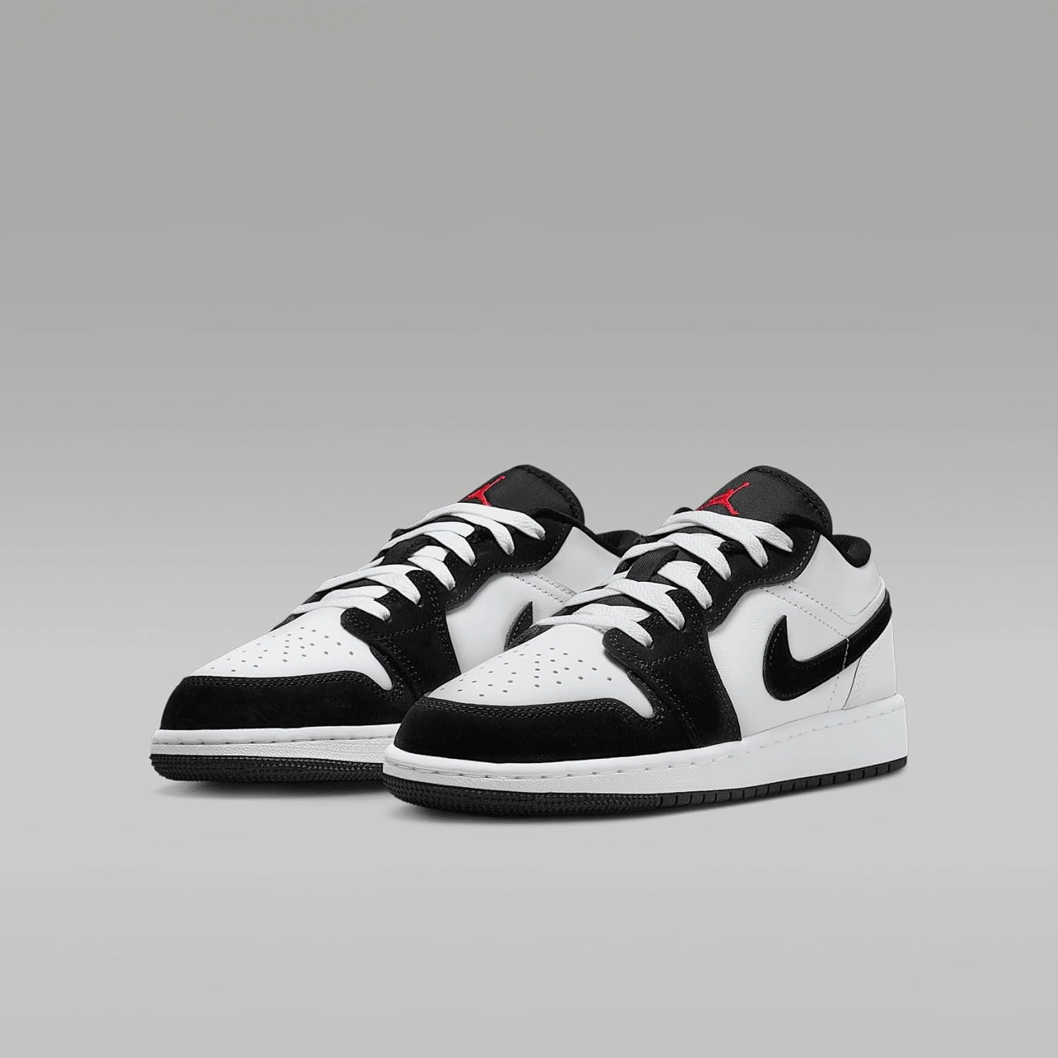 Air Jordan 1 Low SE Big Kids' Shoes (HF3188-106, White/Black/Matte Silver/Fire Red)