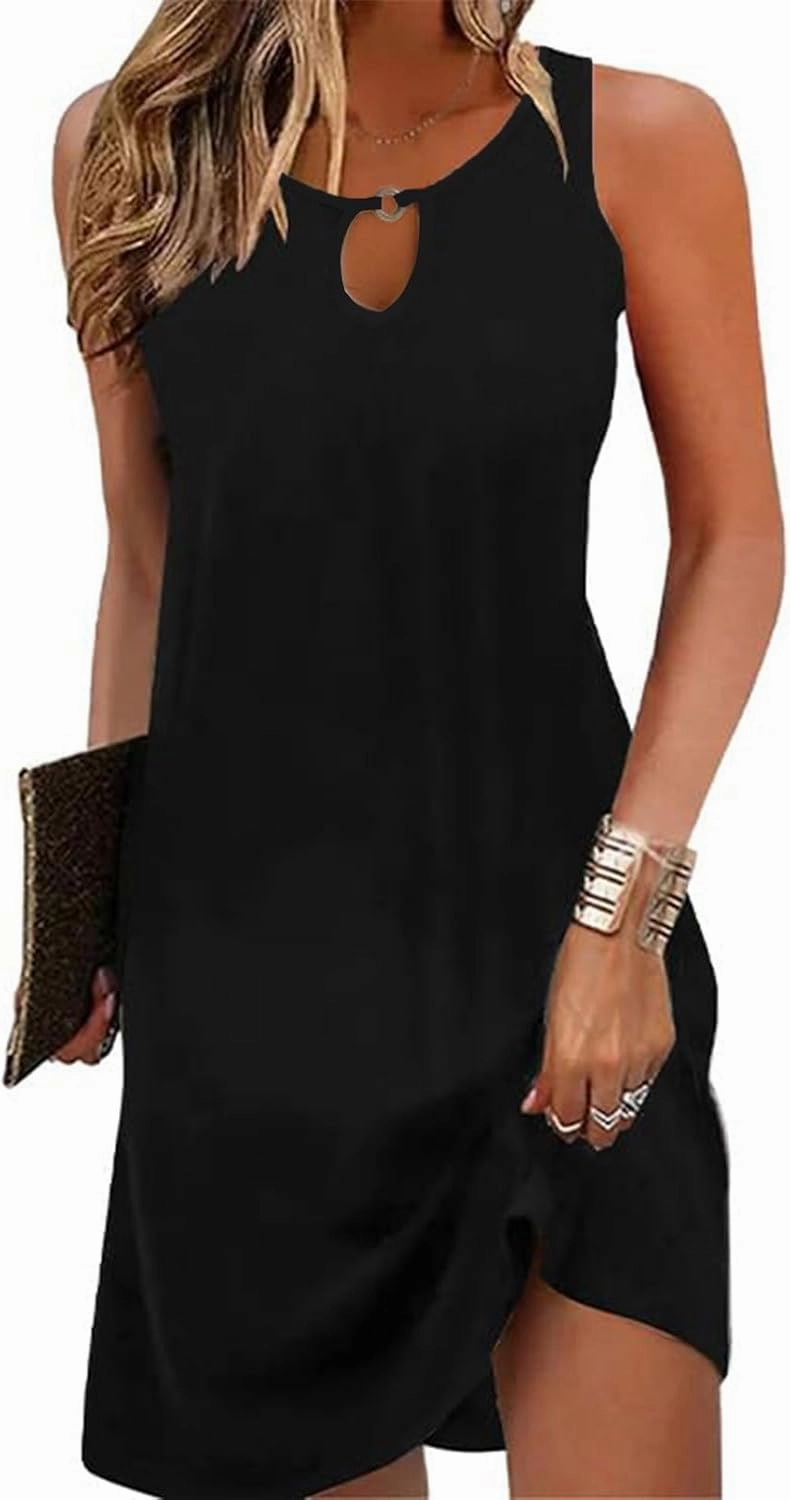 Akihoo Womens Summer Casual Dresses Sleeveless Tshirt Sundress Vest Tank Sun Dress