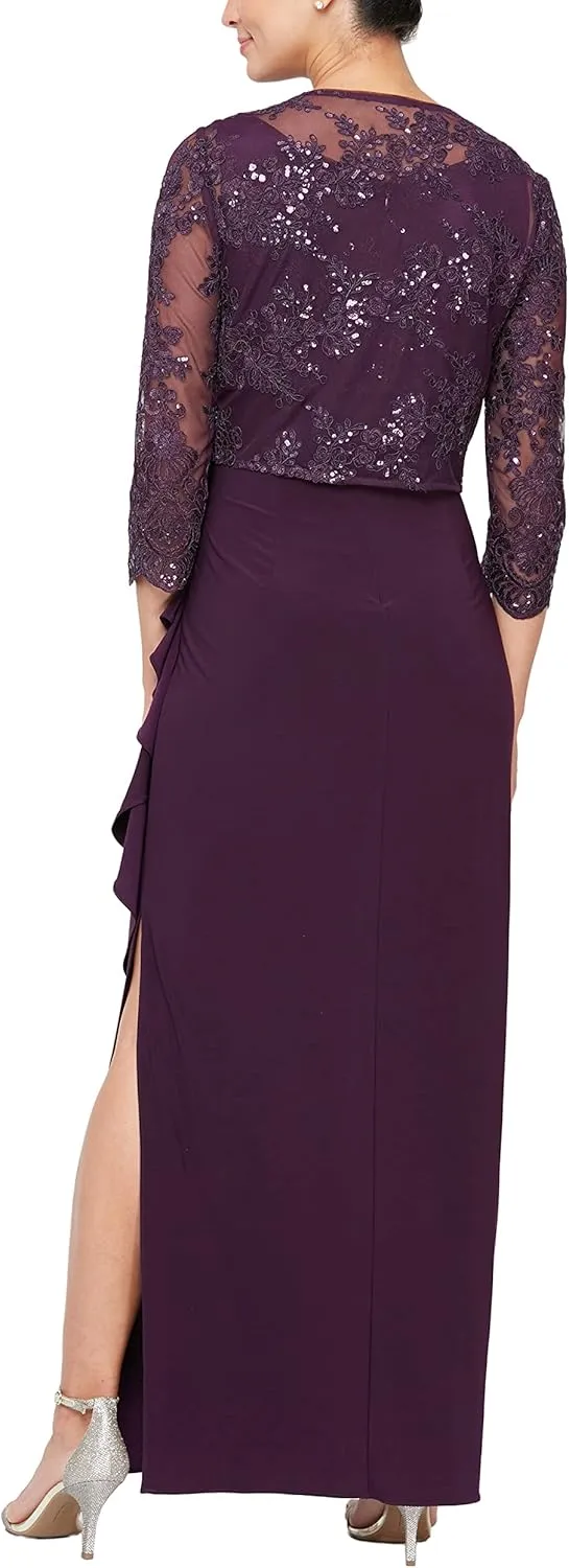 Alex Evenings Women's Empire Waist Bolero Jacket Dress (Petite and Regular Sizes)