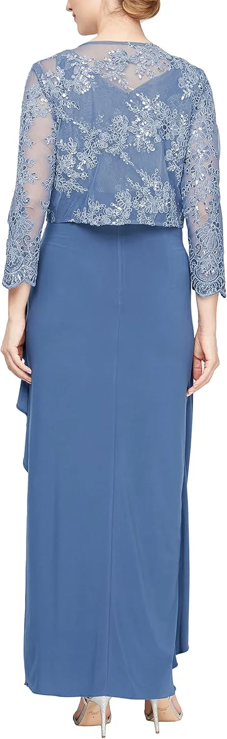 Alex Evenings Women's Empire Waist Bolero Jacket Dress (Petite and Regular Sizes)