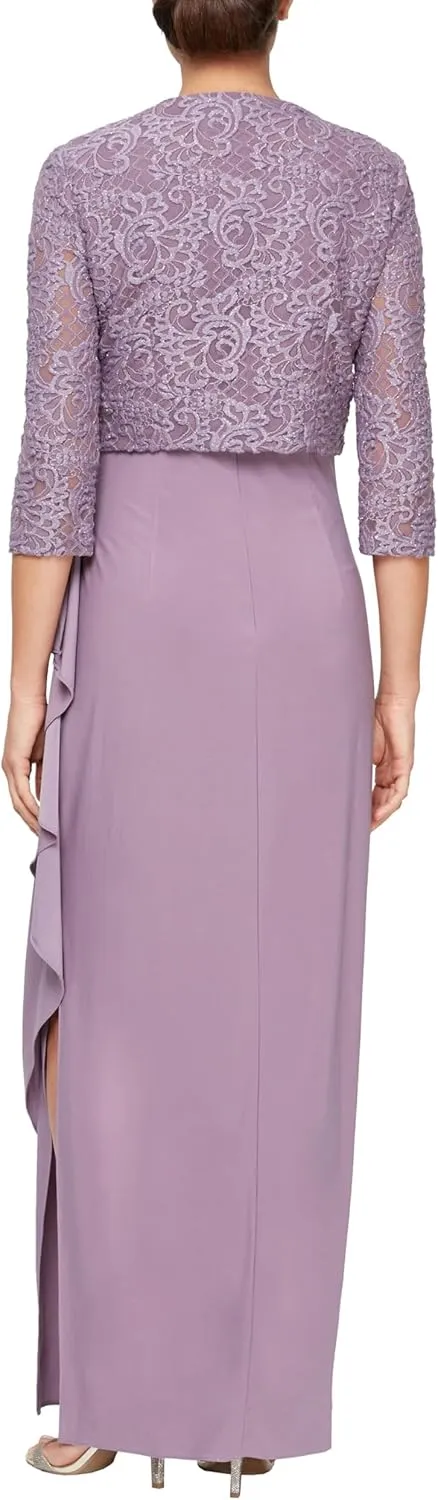 Alex Evenings Women's Empire Waist Bolero Jacket Dress (Petite and Regular Sizes)