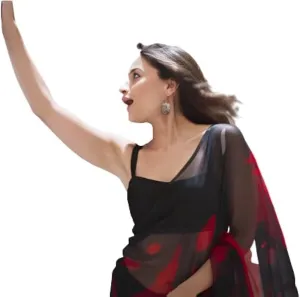 Alia Bhatt Wear Bollywood Chiffon Sari - Partywear Saree