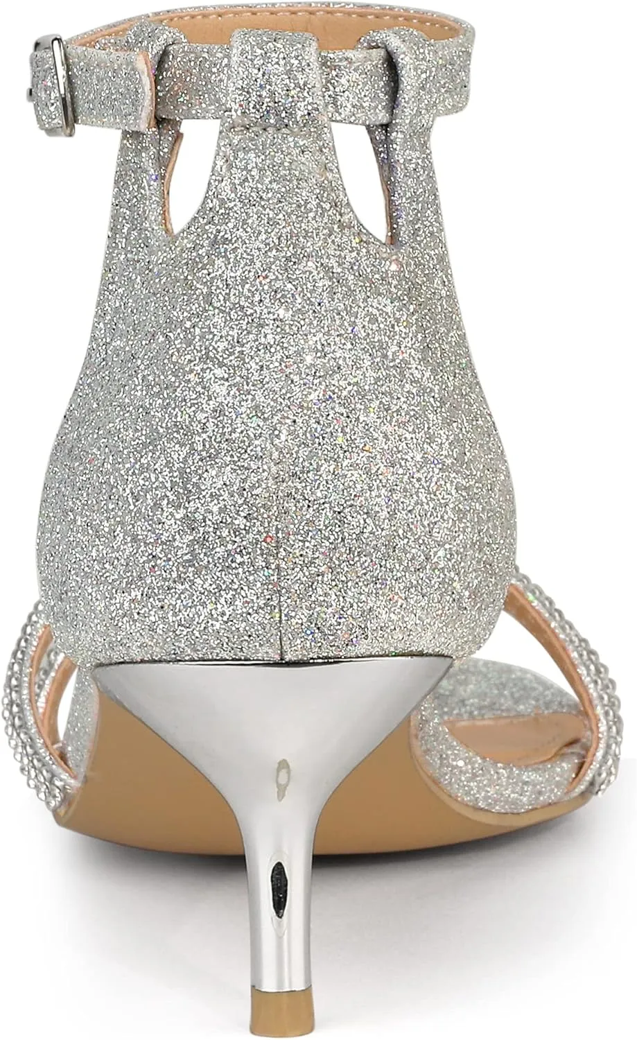 Allegra K Women's Stiletto Kitten Heels Glitter Heel Sandals