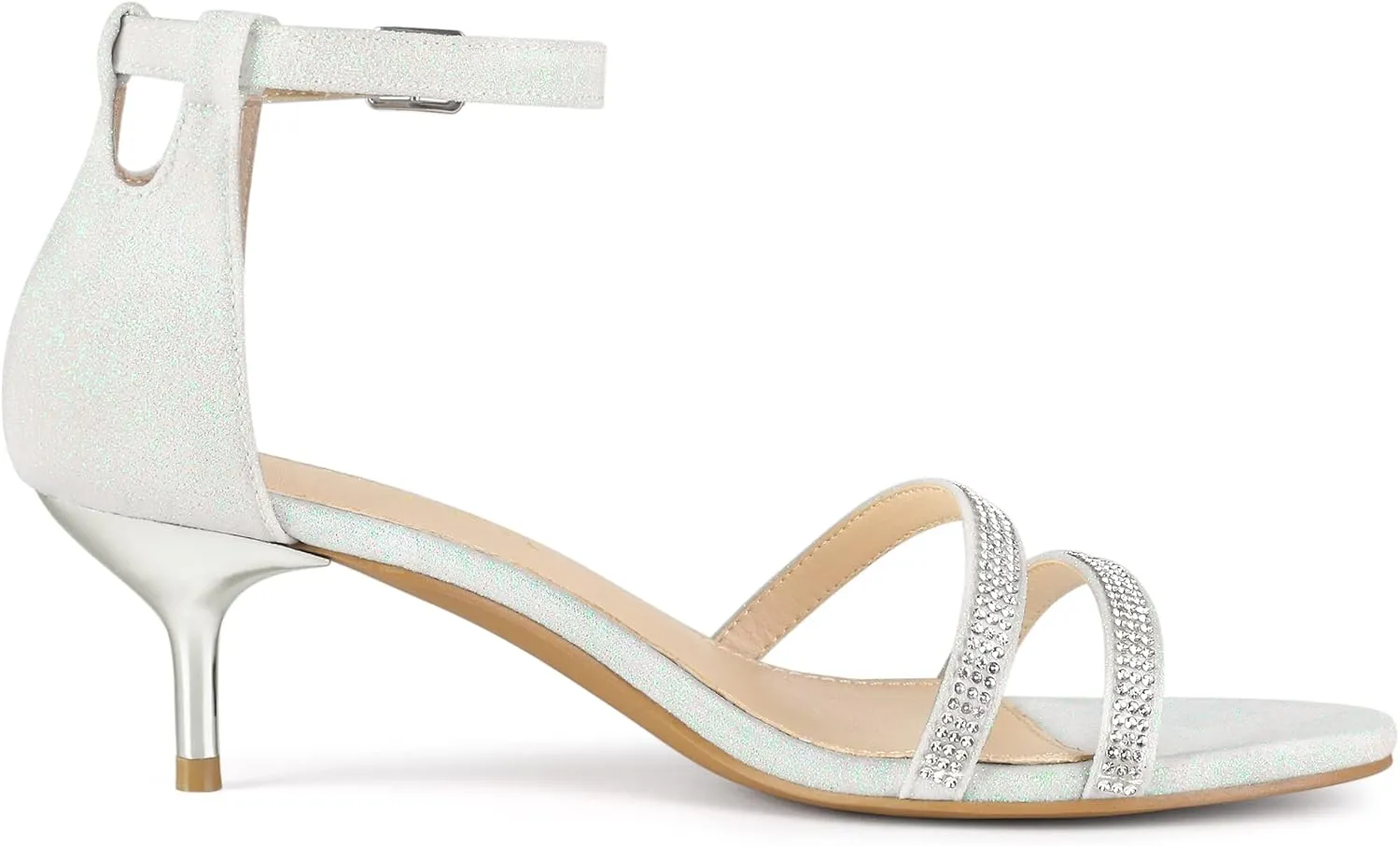 Allegra K Women's Stiletto Kitten Heels Glitter Heel Sandals
