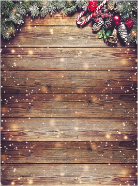 Allenjoy 6X8ft Soft Fabric Snowflake Gold Glitter Christmas Wood Wall Photography Backdrop Xmas Rustic Barn Vintage Wooden Floor Background for Kids Portrait Photo Studio Booth Photographer Props
