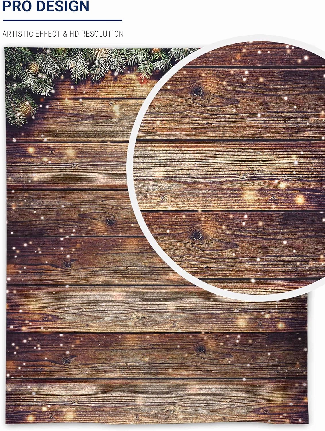 Allenjoy 8x10ft Snowflake Gold Glitter Christmas Wood Wall Photography Backdrop Xmas Rustic Barn Wooden Floor Background for Children Portrait Photo Studio Booth Photobooth Photographer Prop