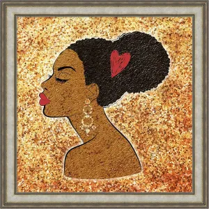 Amanti Art Framed Wall Art Print 37x37 Glitter Girl by Martina Pavlova, People Wall Art, Modern Contemporary Decor, Large Poster Painting Artwork for Living Room, Bedroom, Bathroom, Kitchen, Office