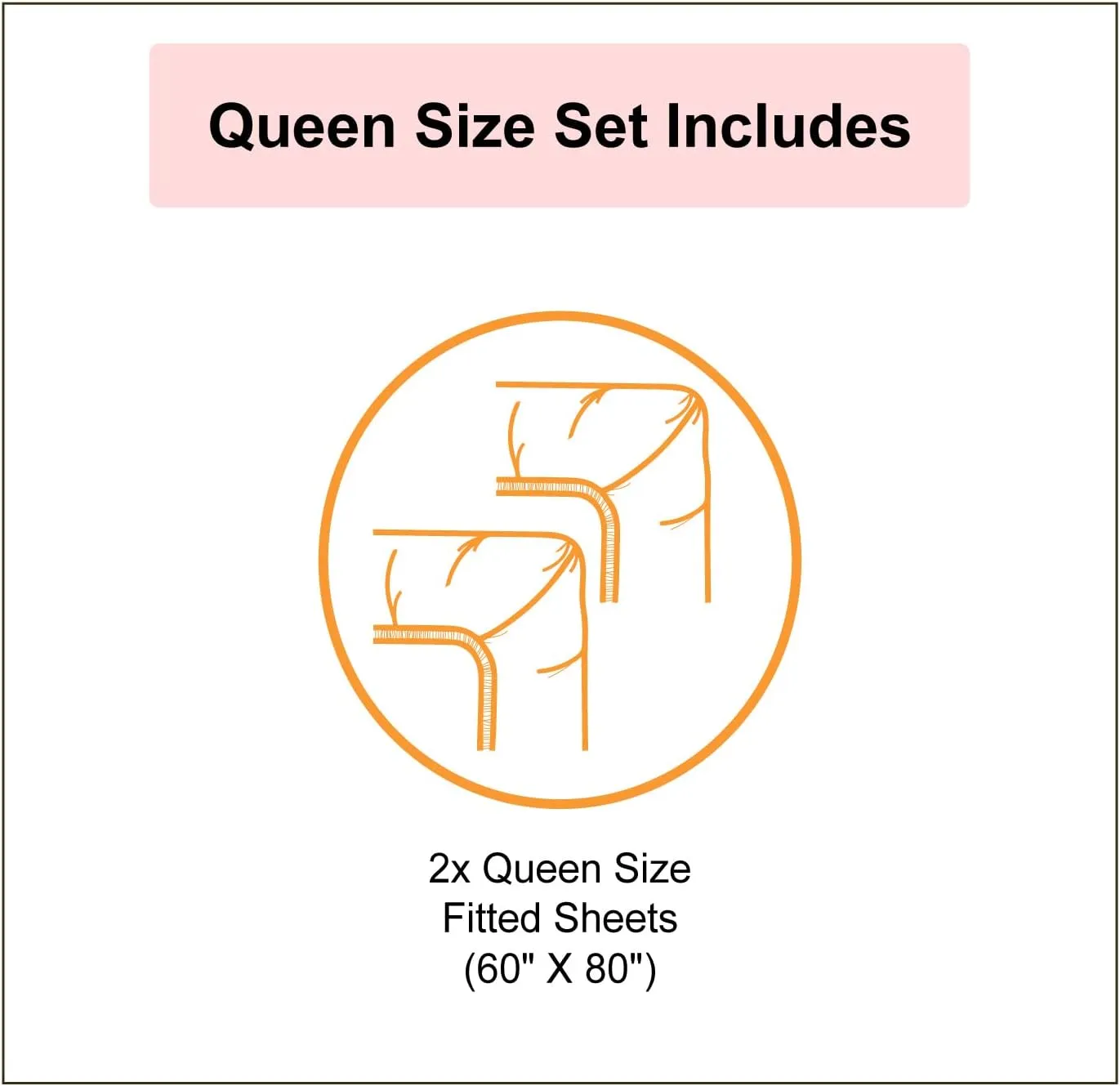 Ambesonne Peach 2 Pack Fitted Sheet, Bridal Lace Design Soft, Bed Cover All-Round Elastic Deep Pockets 2 Pieces, Package Contains 2 Queen Size Fitted Sheets, Coral White