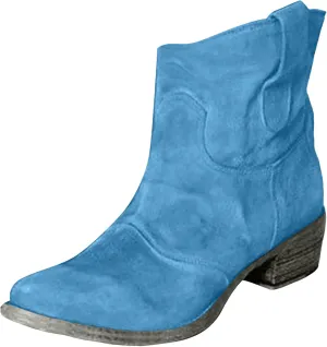 AMDBEL Winter Boots for Women 2024 Ankle Boots Chunky Low Heel Suede Mid Calf Zipper Cowboy Boots Winter Booties