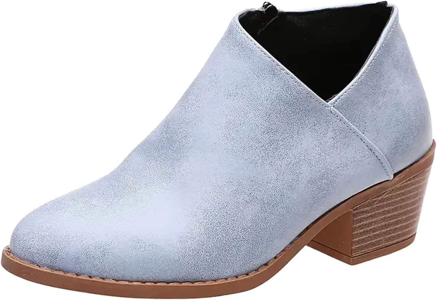 AMDBEL Womens Boots Ankle, Ankle Booties Dressy Low Heel Side Zipper Pointd Toe Fall Winter Short Boots Fashion Shoes