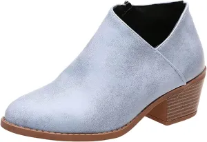 AMDBEL Womens Boots Ankle, Ankle Booties Dressy Low Heel Side Zipper Pointd Toe Fall Winter Short Boots Fashion Shoes