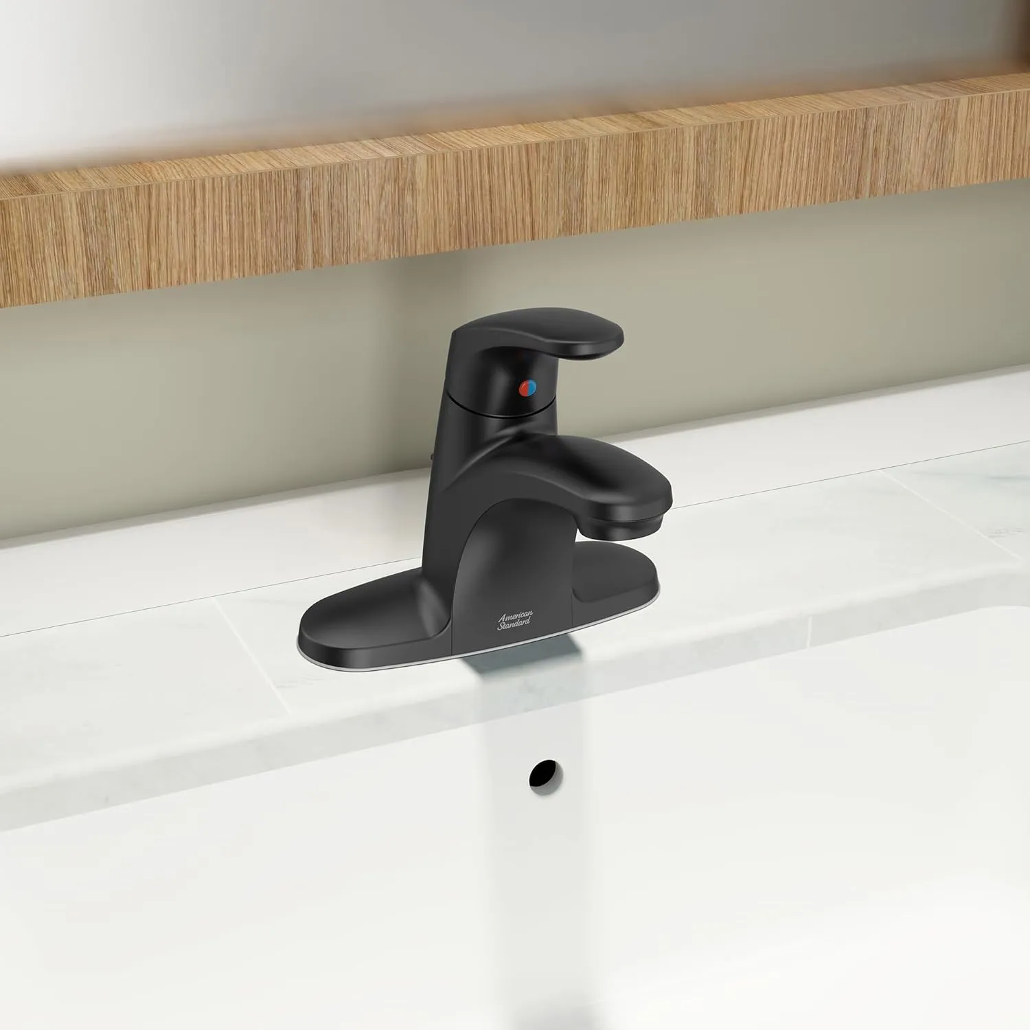 American Standard 7075004.243 Colony PRO Single-Handle Bathroom Faucet, Less Drain, 1.2 GPM, Matte Black
