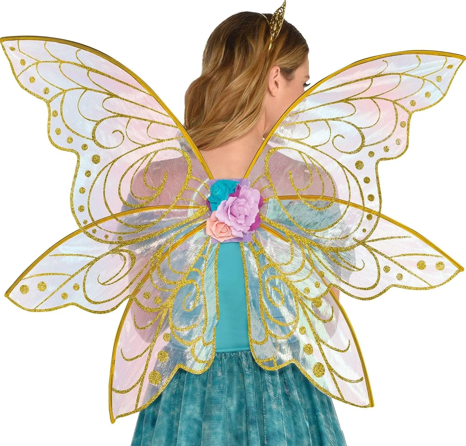 Amscan Party City Adult Fairy Wings for Women, Mythical Glitter Gold - Girls Fantasy Fairy Costume Accessories - Costumes for Halloween, Birthday Parties, Cosplay & Themed Events