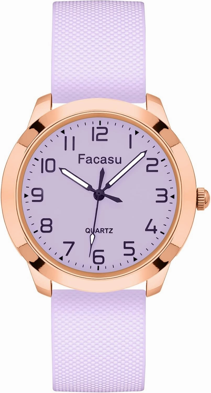 Analog Watch for Girls Ladies Women,Waterproof Simple Casual Luminous Dial Quartz Watch with Comfortable Soft Strap Easy to Read for Teen Girls Student Ages 12 