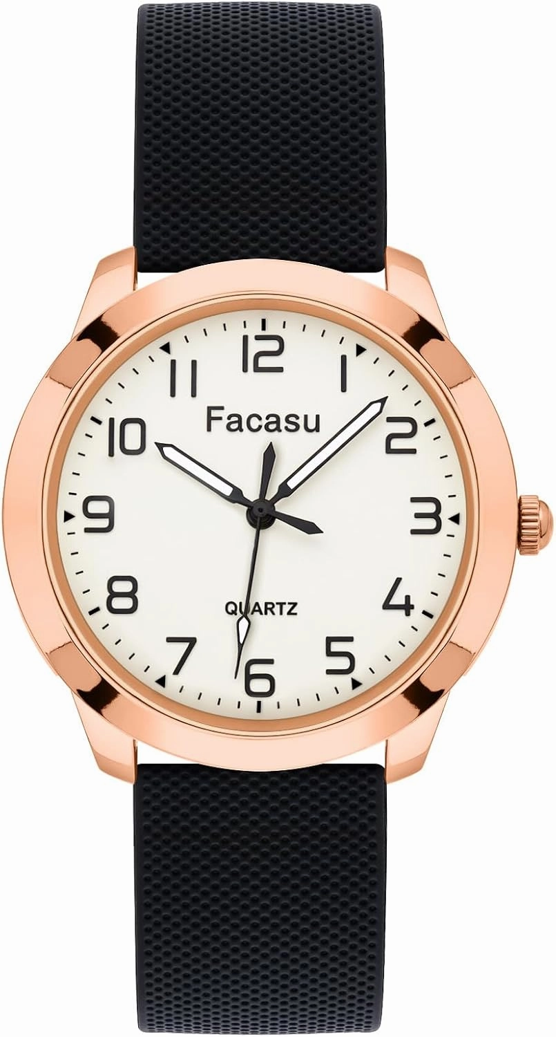 Analog Watch for Girls Ladies Women,Waterproof Simple Casual Luminous Dial Quartz Watch with Comfortable Soft Strap Easy to Read for Teen Girls Student Ages 12 
