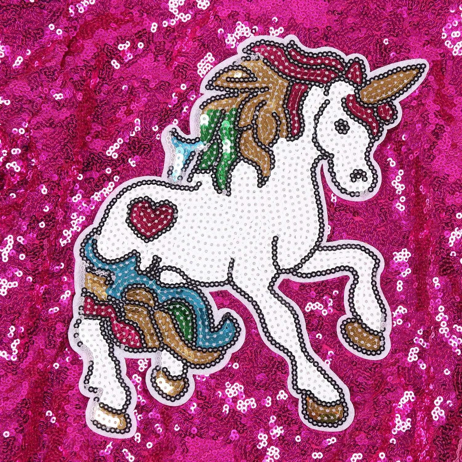 ANATA Girl Unicorn Sequin Jacket Kids Casual Bomber Jacket Zipper Coat Outwear