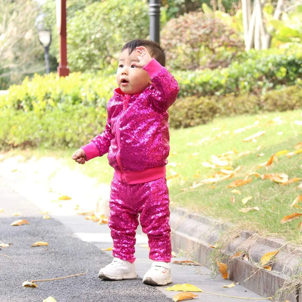 ANATA Girl Unicorn Sequin Jacket Kids Casual Bomber Jacket Zipper Coat Outwear