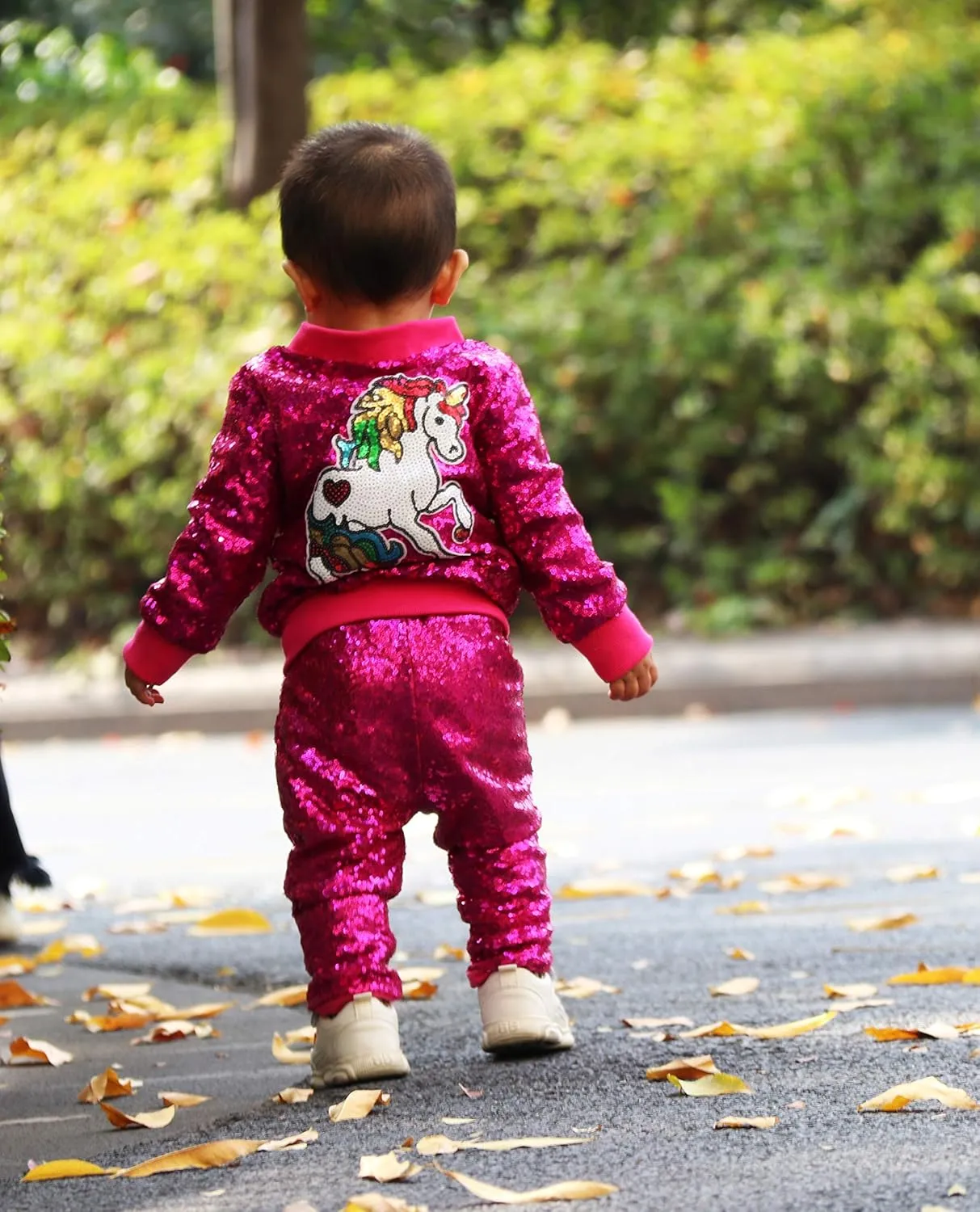 ANATA Girl Unicorn Sequin Jacket Kids Casual Bomber Jacket Zipper Coat Outwear