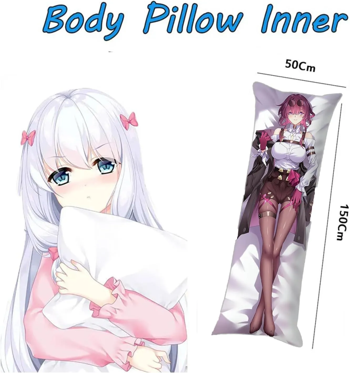 Anime Body Pillow, Body Pillow Anime,Anime Body Pillow Case Cover,Soft Anime Hugging Body Pillowcase Cover Dakimakura Double-Sided Peach Skin Pillow Cover Case(59in X 19.7in).
