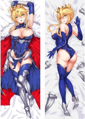 Anime Body Pillow Case 20" X 59", Peach Skin Double-Sided Altria Pendragon Anime Girl Hugging Body Throw Pillow Cover Cartoon Game Cushion Cover for Anime Fans Gift(7)