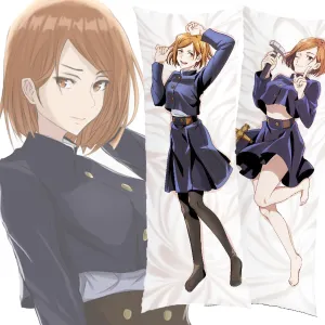 Anime Body Pillow, Nobara Body Pillow,Anime Body Pillow Cover Case,Soft Hugging Body Pillowcase Cover Dakimakura Double-Sided Peach Skin Pillow Cover Case (59in X 19.7in).