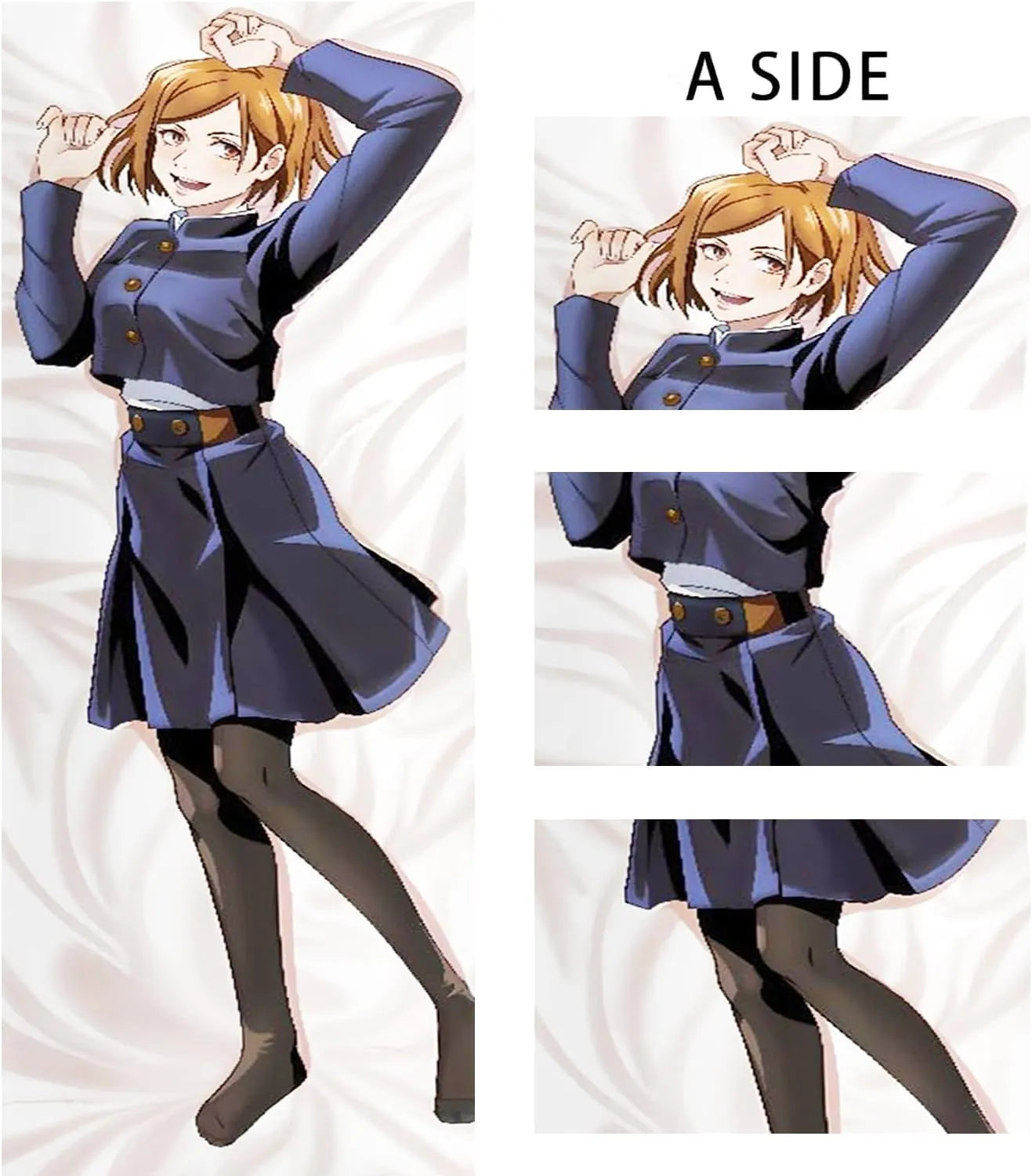 Anime Body Pillow, Nobara Body Pillow,Anime Body Pillow Cover Case,Soft Hugging Body Pillowcase Cover Dakimakura Double-Sided Peach Skin Pillow Cover Case (59in X 19.7in).
