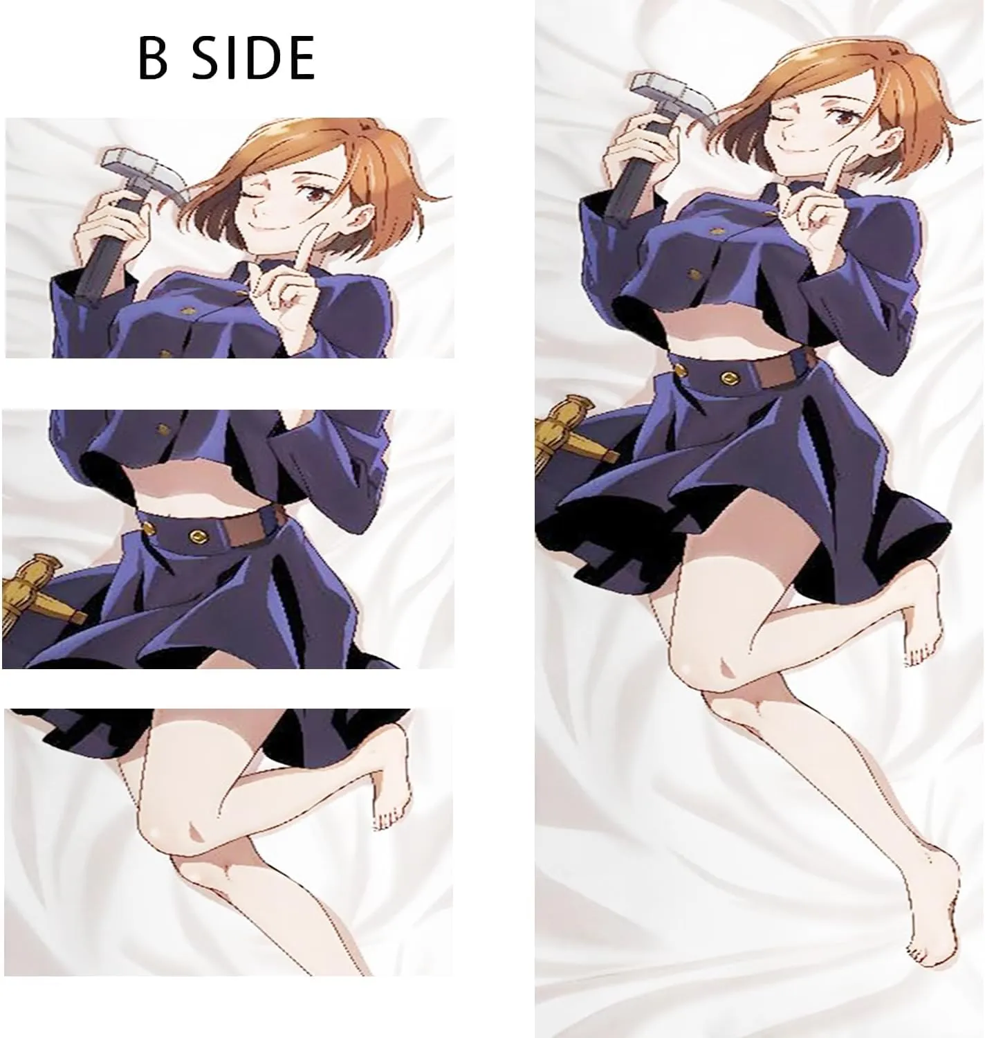 Anime Body Pillow, Nobara Body Pillow,Anime Body Pillow Cover Case,Soft Hugging Body Pillowcase Cover Dakimakura Double-Sided Peach Skin Pillow Cover Case (59in X 19.7in).