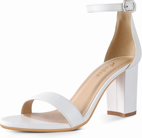 Ankis Heels for Women Open Toe Ankle Strap Chunky Heel Sandals 2.75 Inch