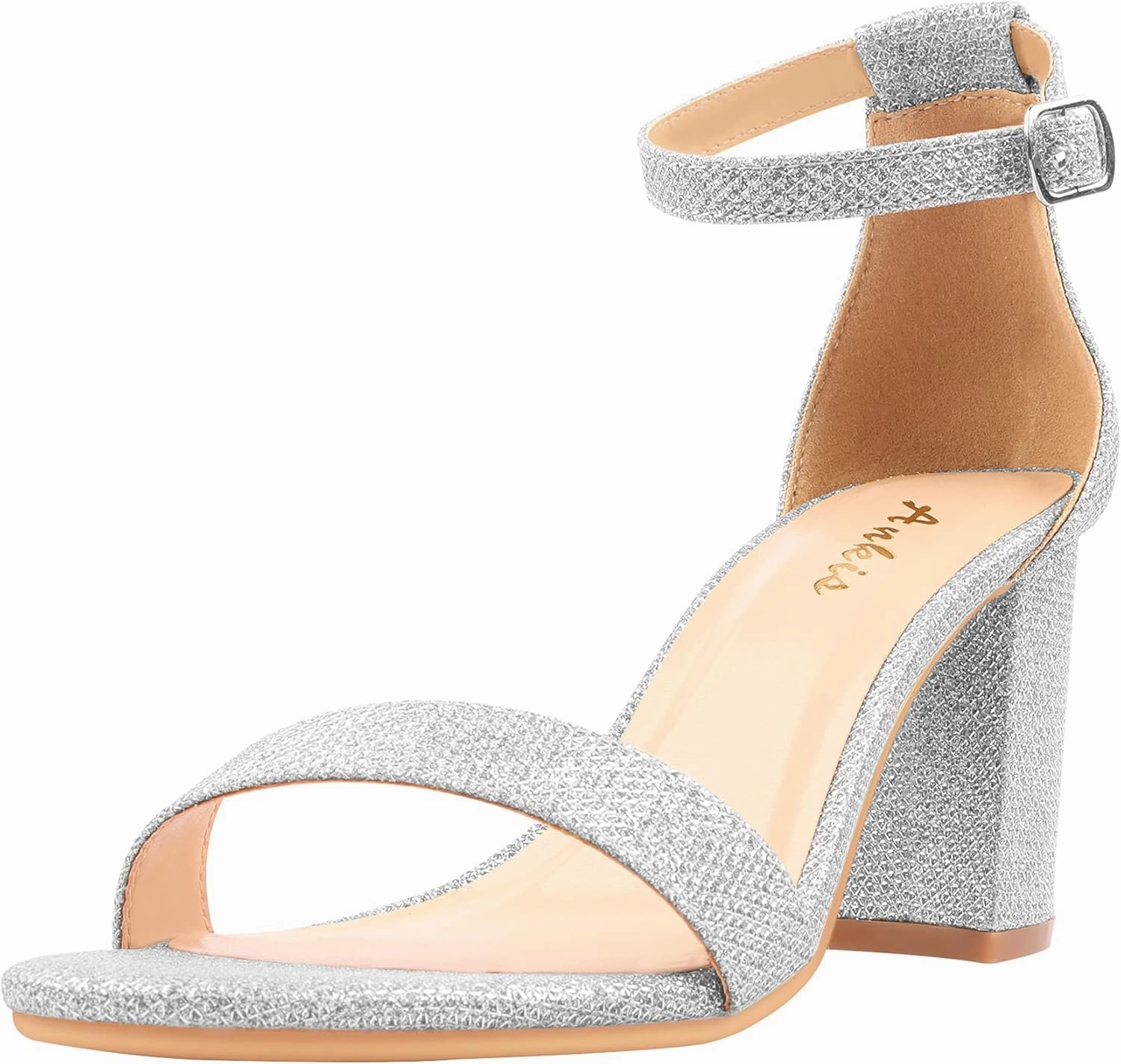 Ankis Heels for Women Open Toe Ankle Strap Chunky Heel Sandals 2.75 Inch