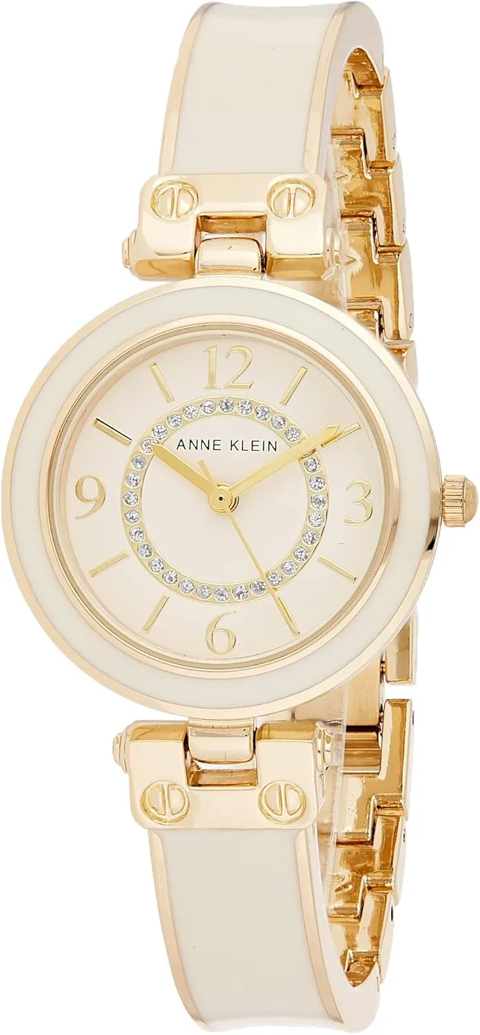 Anne Klein Women's Accented Bangle Watch and Bracelet Set, AK/3296
