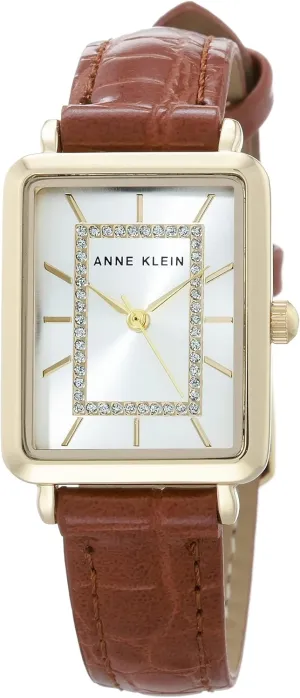 Anne Klein Women's Glitter Accented Croco-Grain Strap Watch, AK/3820