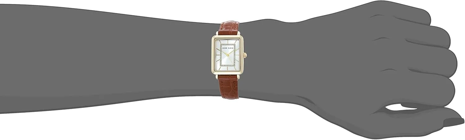 Anne Klein Women's Glitter Accented Croco-Grain Strap Watch, AK/3820
