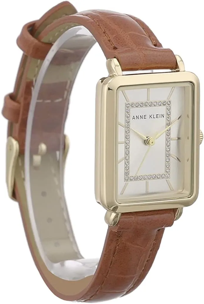Anne Klein Women's Glitter Accented Croco-Grain Strap Watch, AK/3820